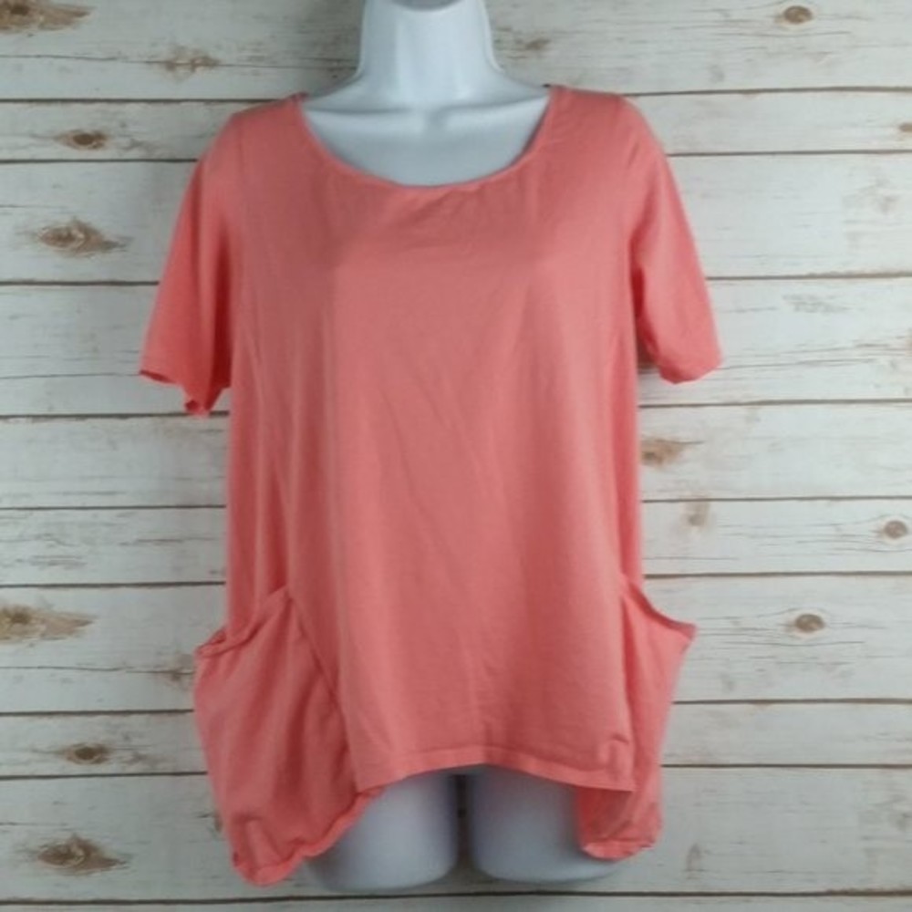 J Jill Womens Top Small Petite Pockets Pure Jill Artisan Tunic